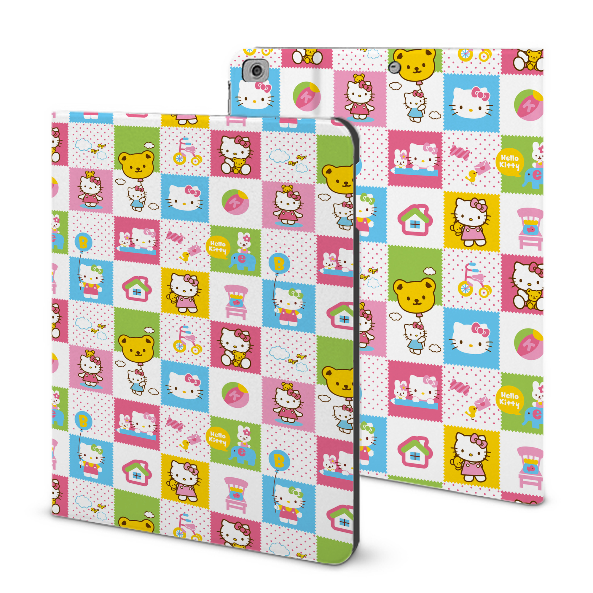 （画像用） Hello Kitty ハローキティ IPad ケース ブック型 PUレザー TPU 耐衝撃 軽量 薄型 ペン収納なし 全面保護 IPad 各モデル対応